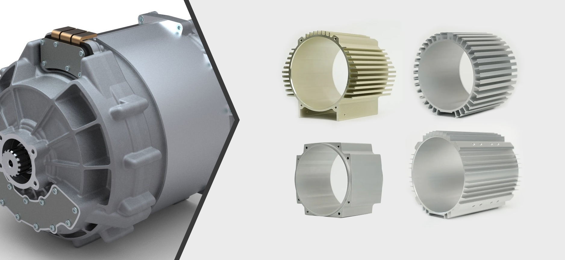 Aluminium Motor Housing Inner Diameter 76-150